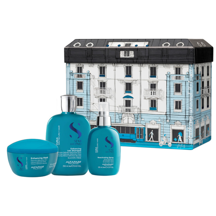 ALFAPARF MILANO Semi Di Lino Set Curls Holiday Shampoo 250ml + Mask 200ml + Defining Cream 125ml