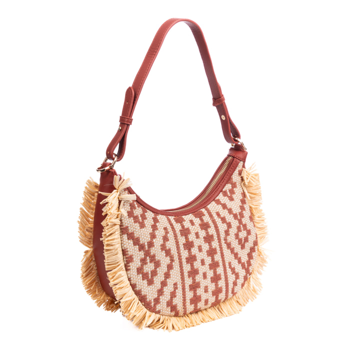 Biscubio Bolso de hombro Mujer. Fabricado en tela y piel sintética PU.