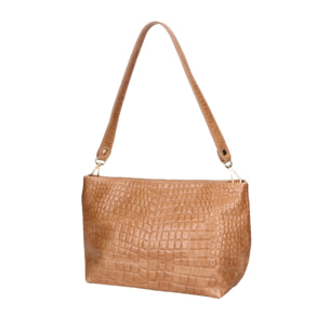 Borsa a spalla da donna - Modello Lorelei - Vera pelle croco - 33.0 x 19.0 x 10.0 cm