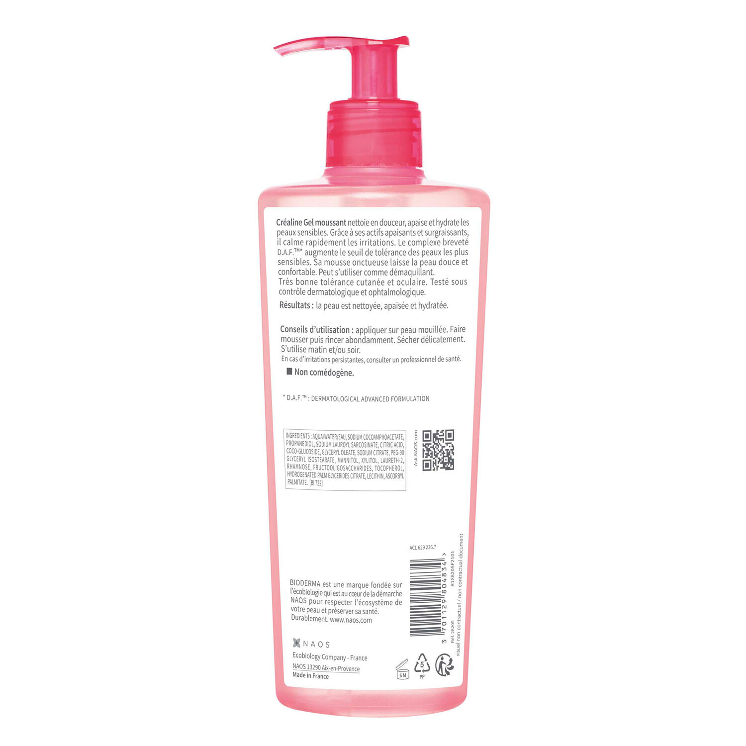 Créaline - Gel Moussant Visage et Yeux - Peaux Sensibles 500ml