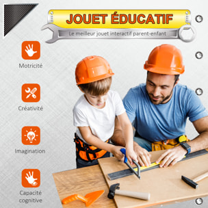 Etabli et outils pour enfant - jeu d'imitation bricolage - nombreux accessoires plus de 79 pièces & outils variés - PP noir gris