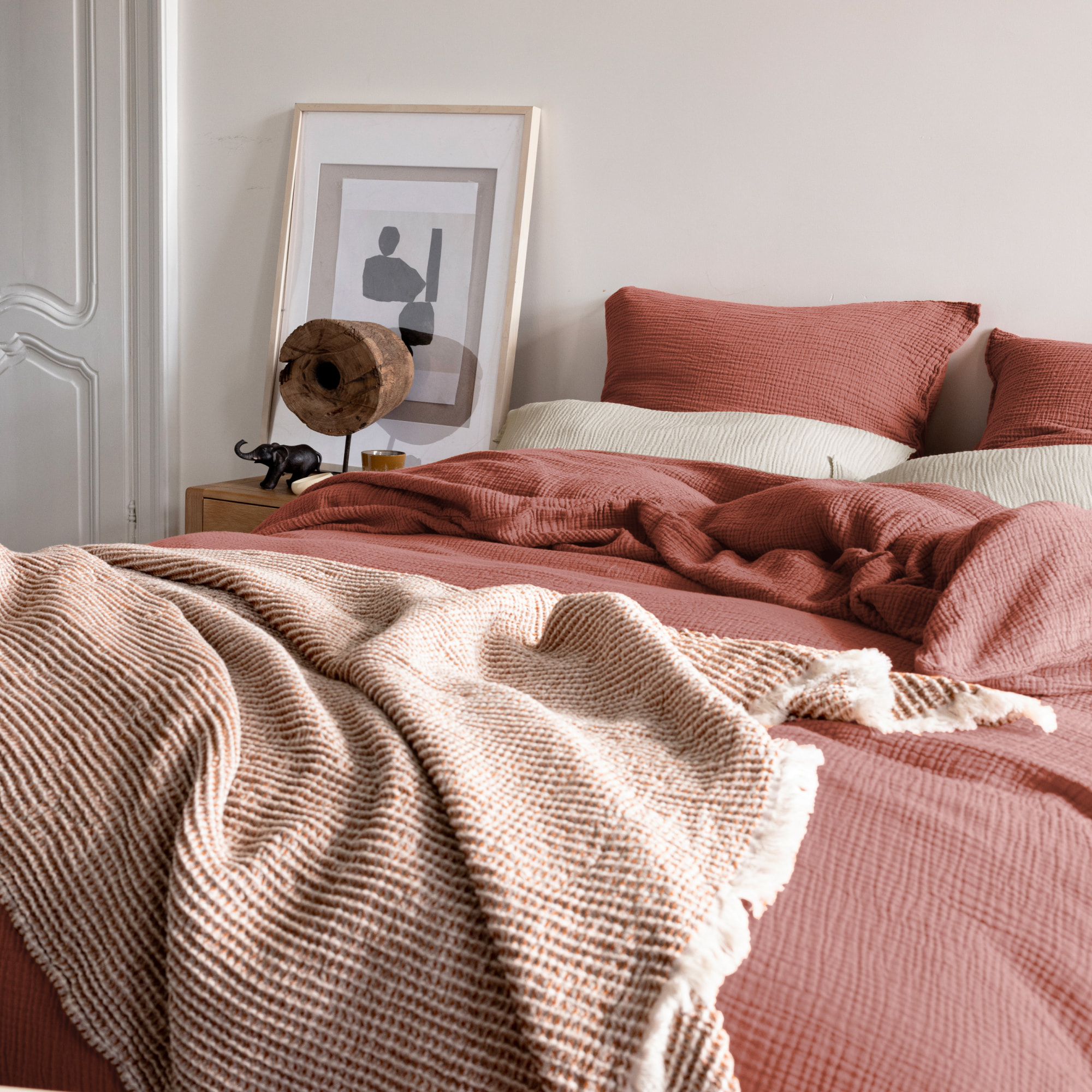 Housse de couette en gaze de coton, SIMPLEMENT GAUFRÉ