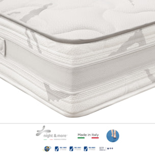 "Dalia" H23 cm 160x190 2 guancioali Memory OMAGGIO sfoderabile in schiuma poliuretanica ad alta densità e Memory Foam con cristalli di gel