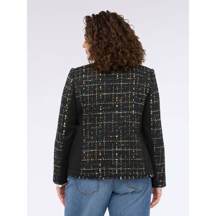 Fiorella Rubino - Giacca bouclé con frange - Nero