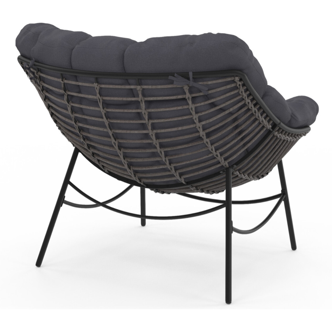 Fauteuil de jardin Lois rotin et coussin gris