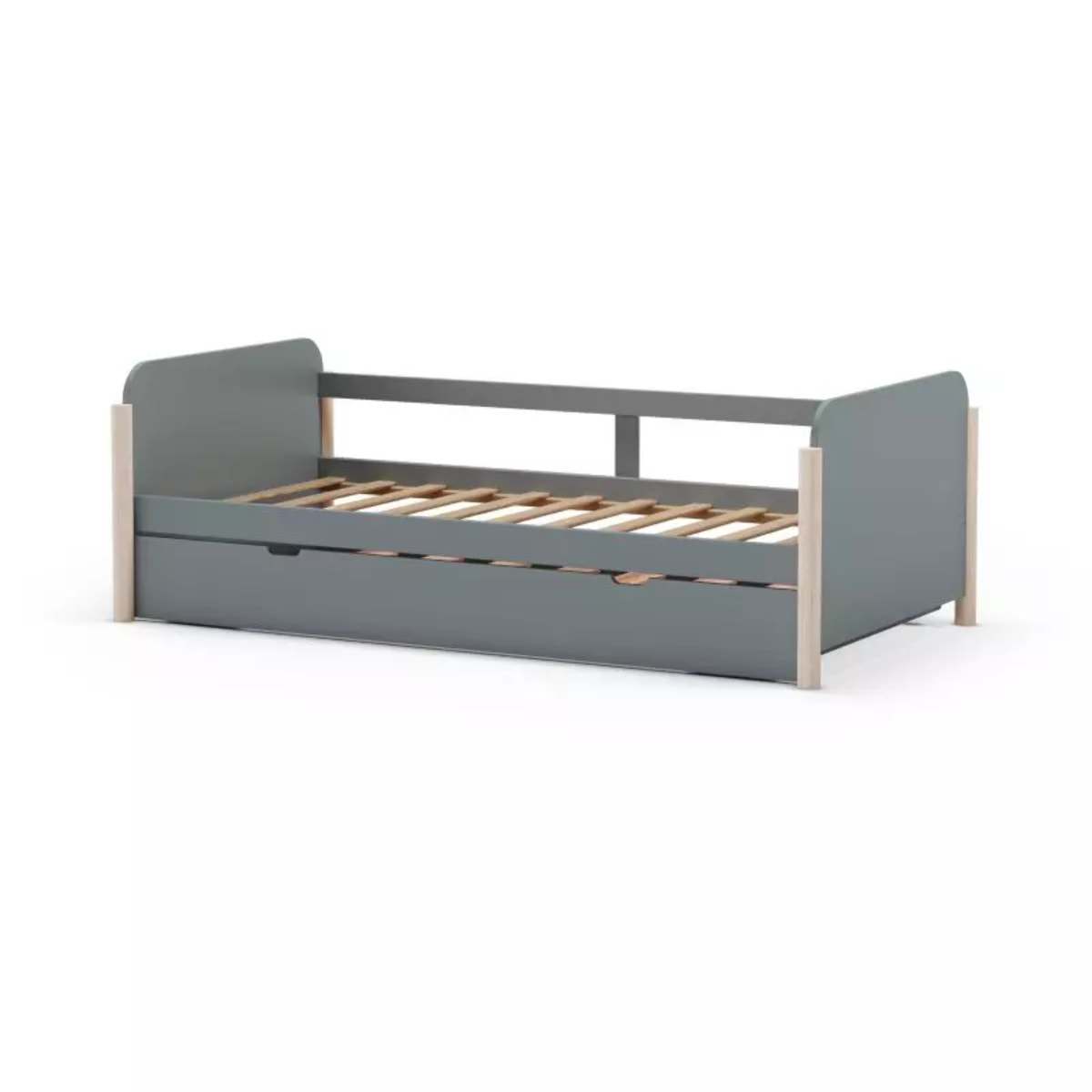 Cama doble juvenil Misty Dawn Verde Salvia - Oak Soft