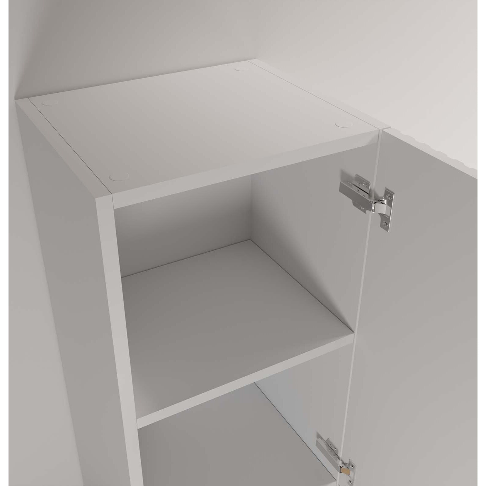Colonne Façade Ondulee 35x30x120 cm - 2 Portes en MDF Blanc - MILO