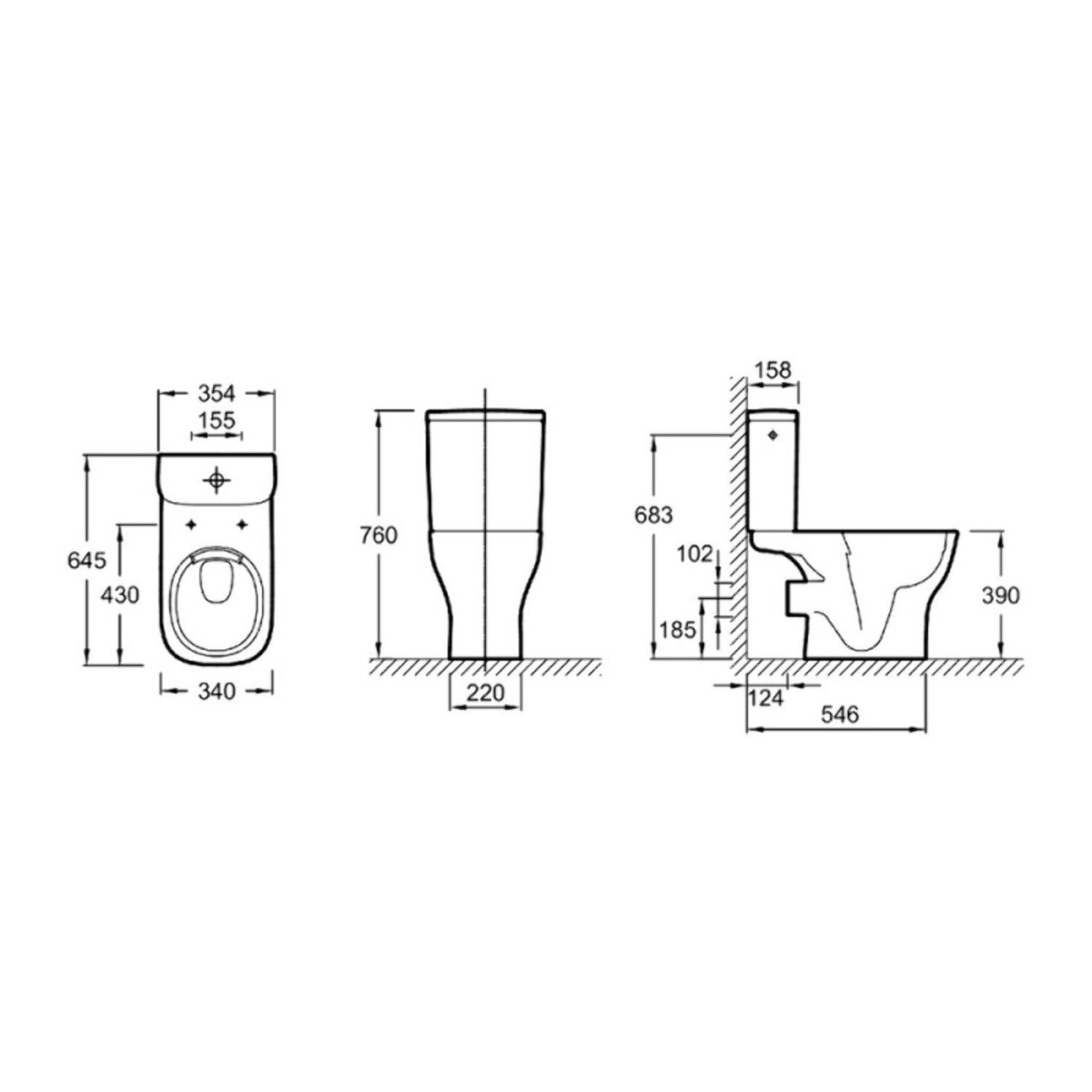 WC à poser sans bride sortie horizontale Struktura avec abattant