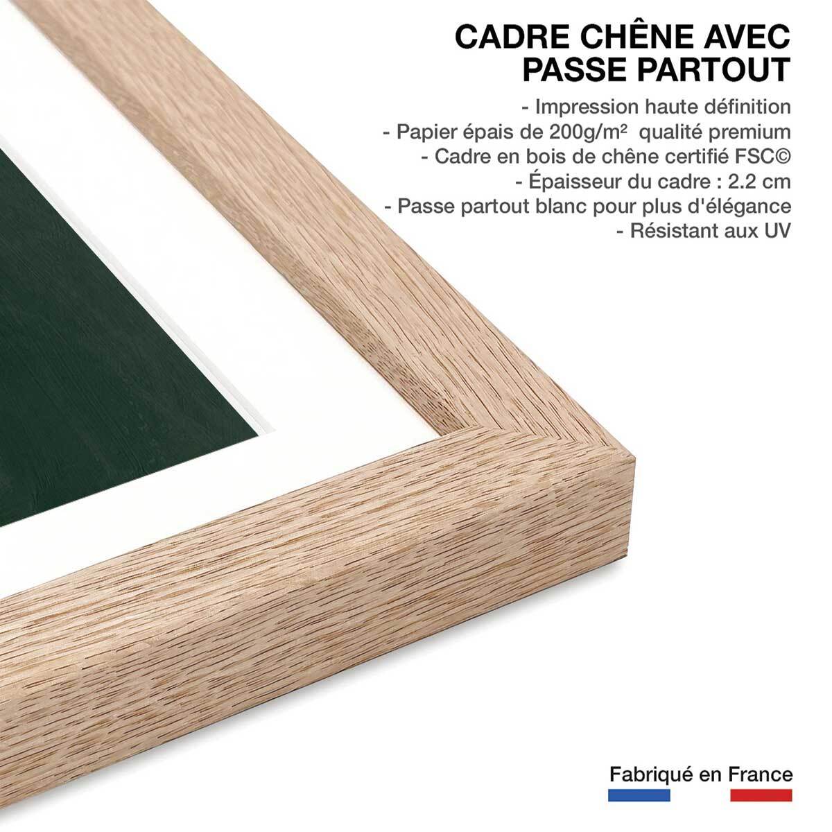 Affiche enfant oie  Affiche + cadre en bois - Chêne