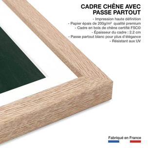 Affiche enfant oie  Affiche + cadre en bois - Chêne