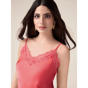 Oltre - Top lingerie in raso e pizzo - Rosso