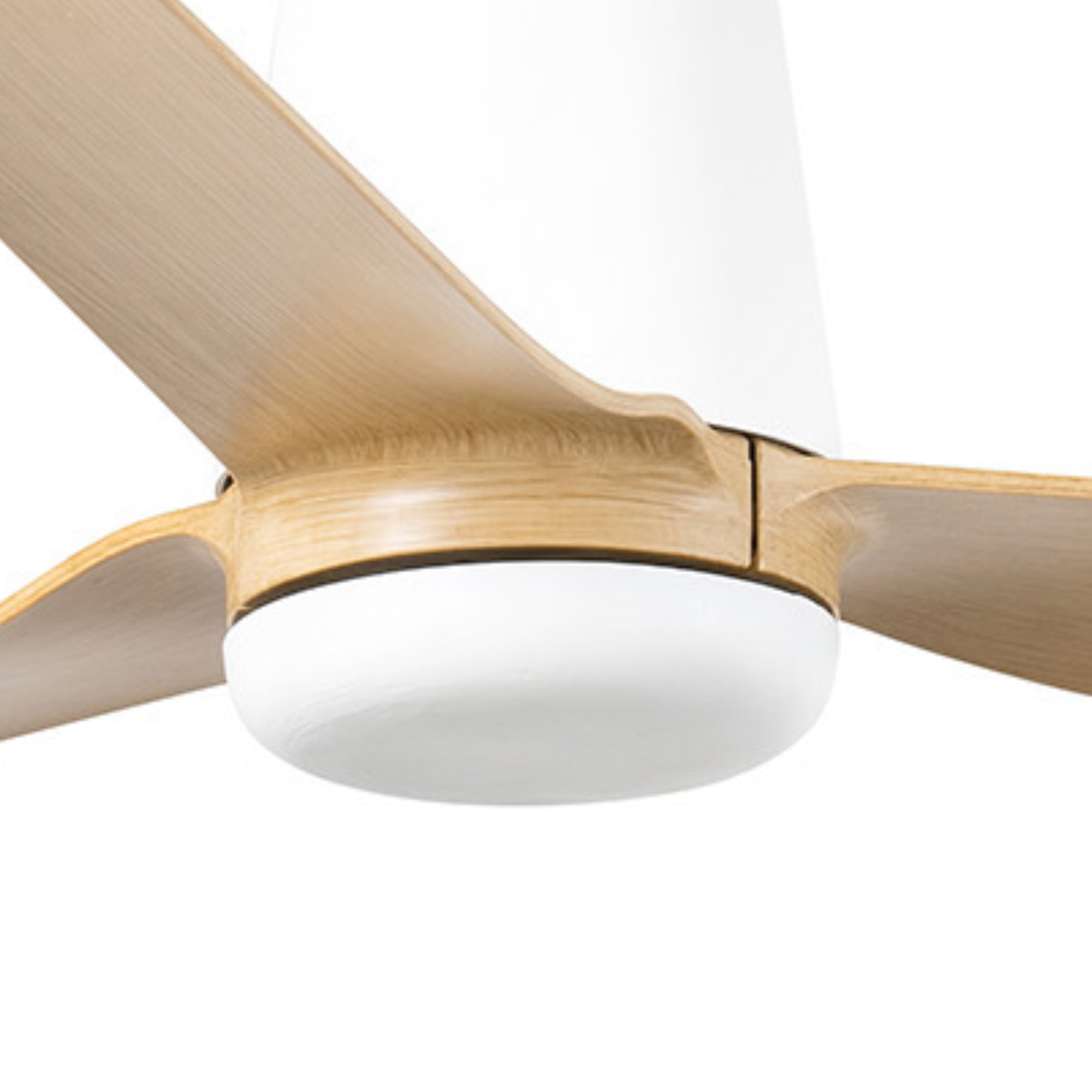 PUNT TUB M LED Ventilateur de plafond blanc/bois clair TUYA