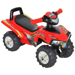 Quad Correpasillos Infantil con Bocina Música Luces Rojo