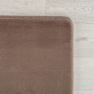 ALBA - Tapis rond doux mocca à poils courts