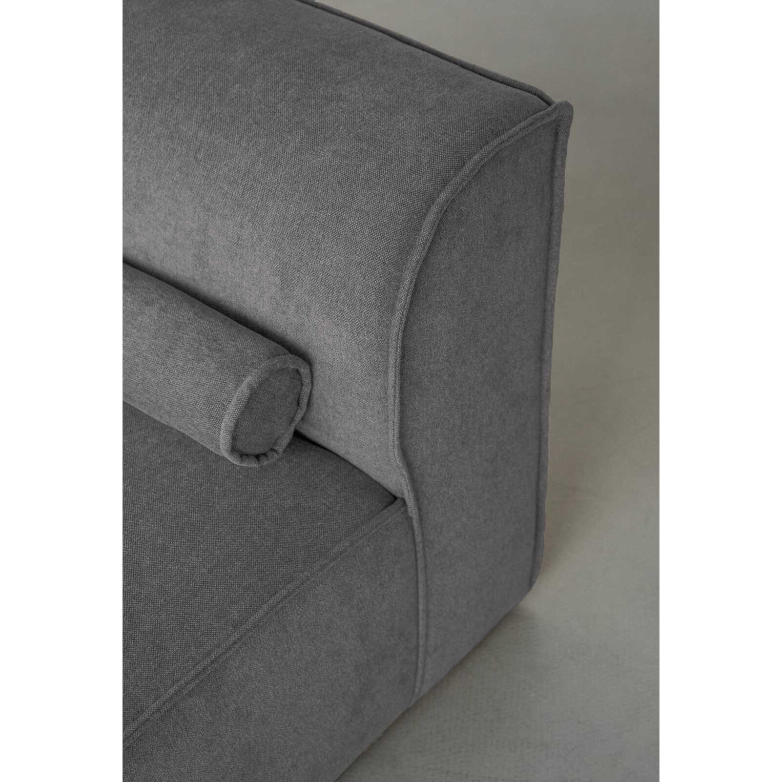 Felix - module d'assise en tissu texturé - Gris foncé