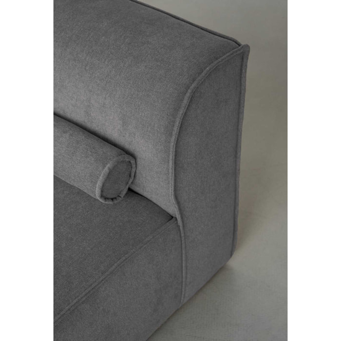 Felix - module d'assise en tissu texturé - Gris foncé