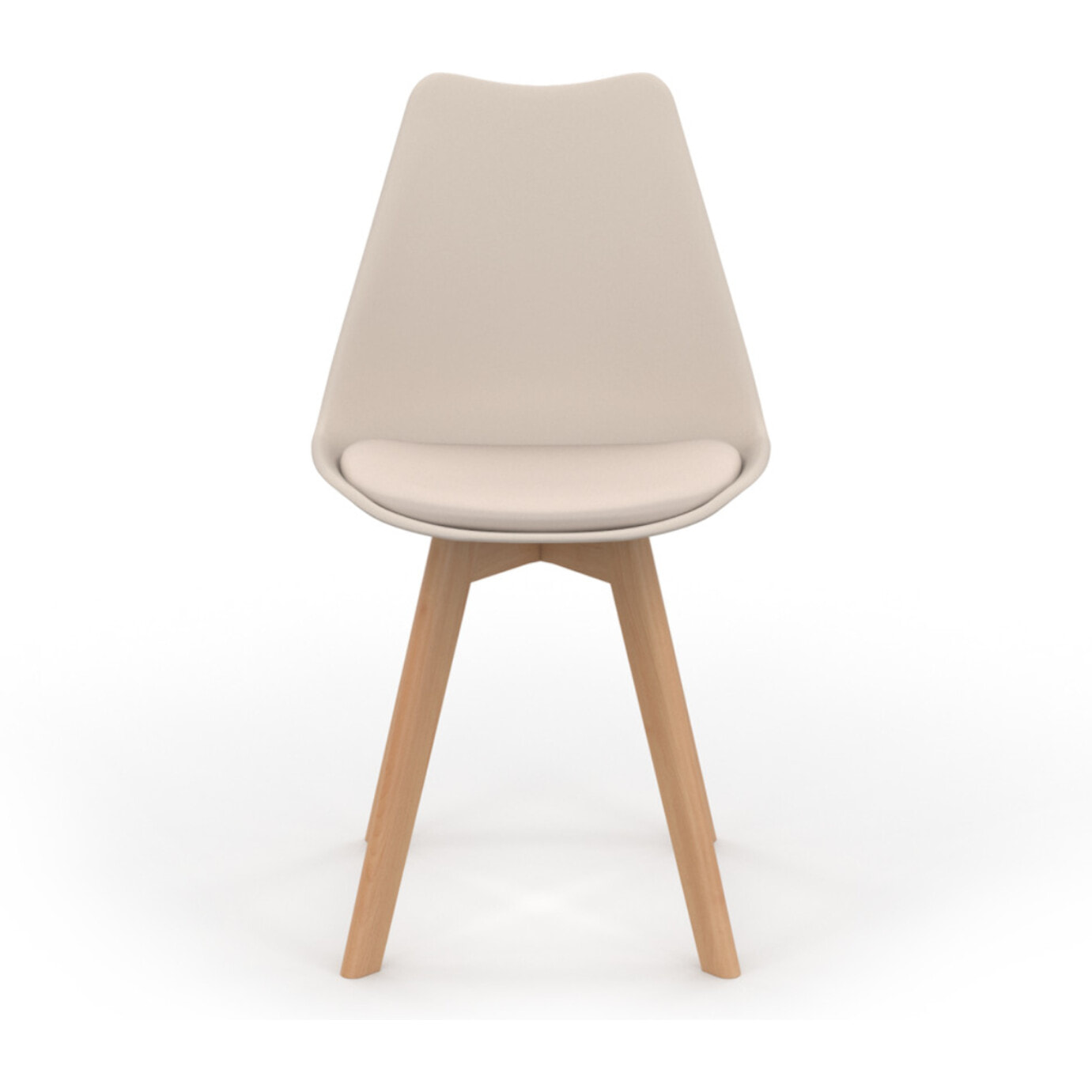 Chaises Nordia beige pieds bois - lot de 2