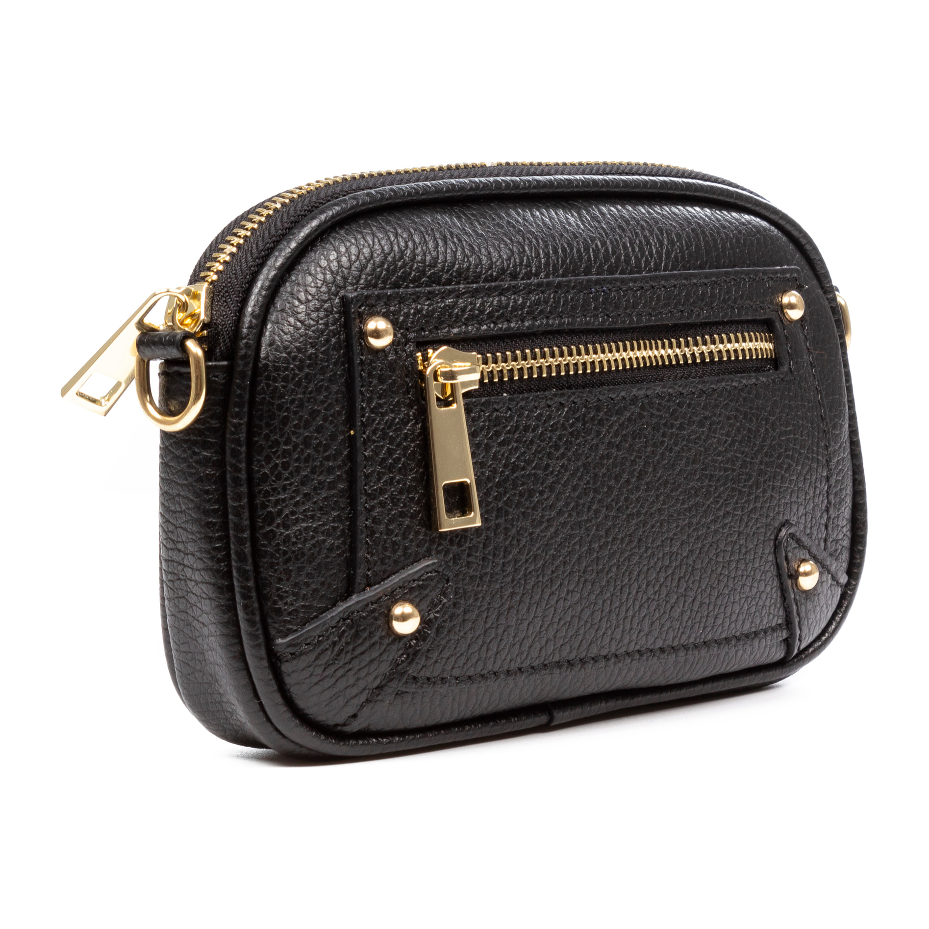 Asola bolso bandolera, de piel auténtica acabado dollaro.