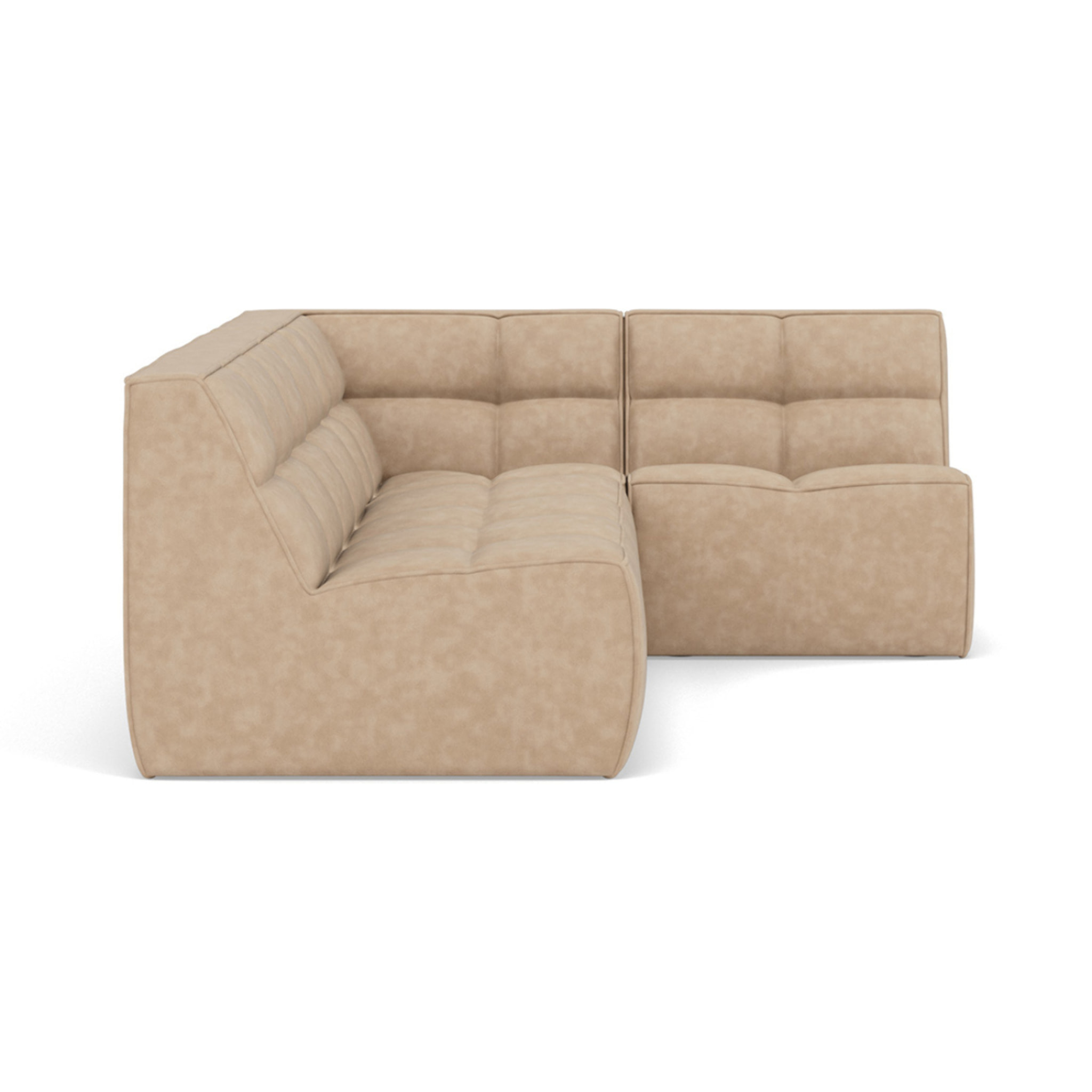 Alya - canapé modulable d'angle réversible 4 places en simili - Beige