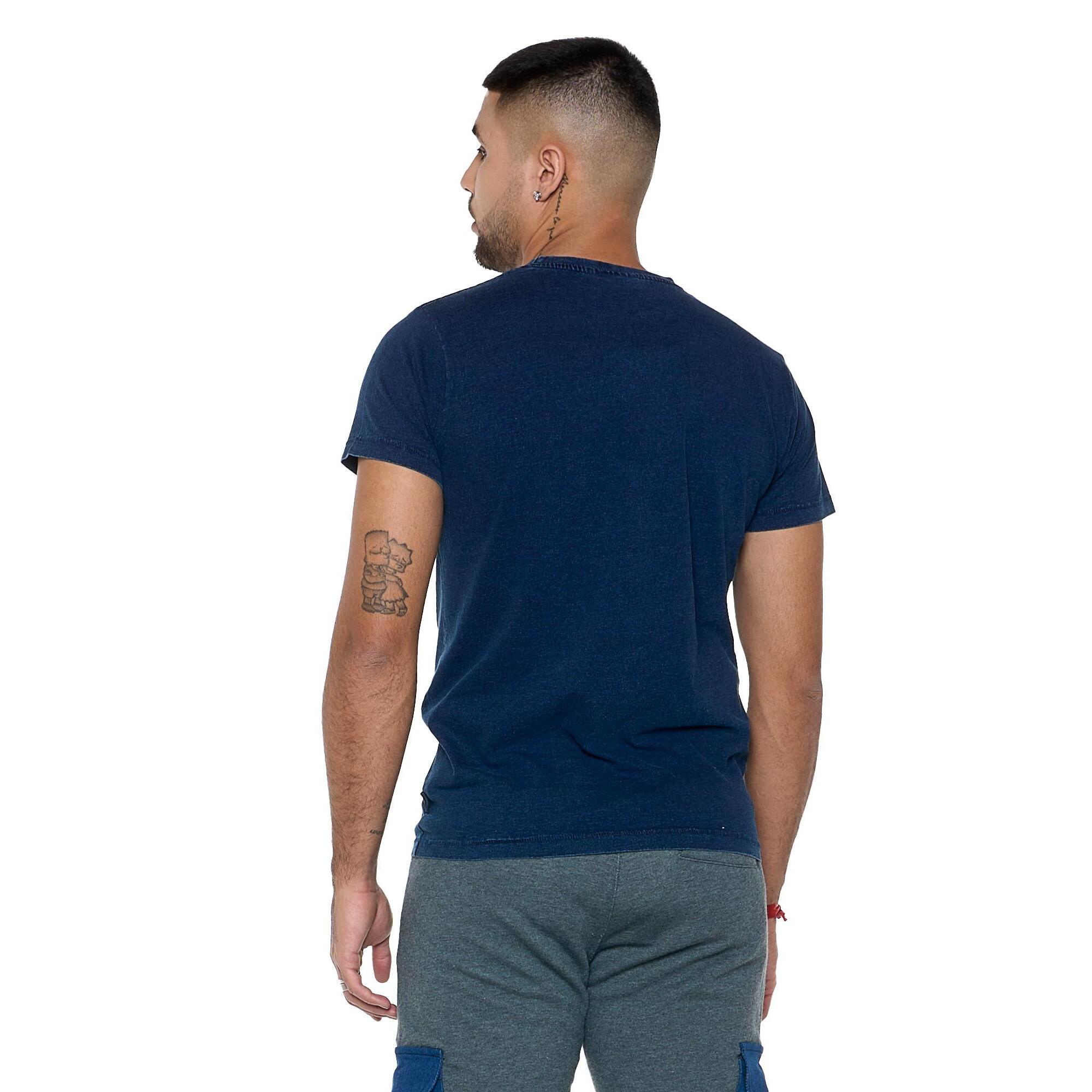 T-shirt da uomo a maniche in denim 'Indaco'