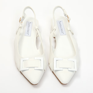 Ballerine slingback in simil pelle con dettaglio sulla punta