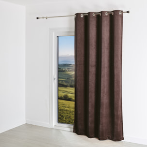 Rideau uni suédine  - Effet daim - Taupe