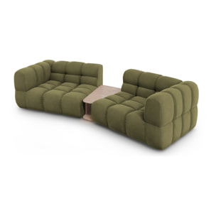 Canapé modulable "Sky" 2 places en velours vert clair