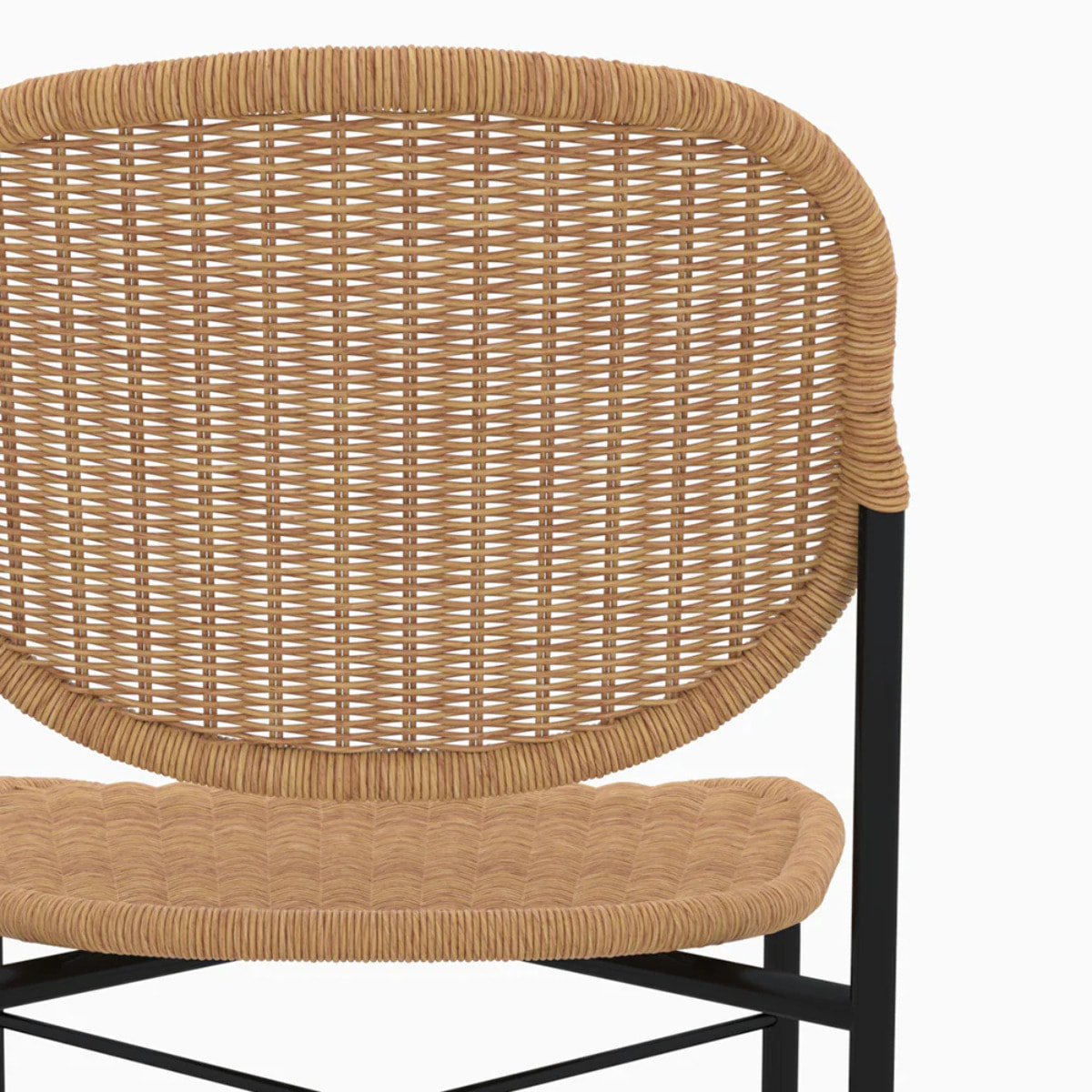 Lot de 2 chaises en résine tressée naturelle et pieds en métal - Messa