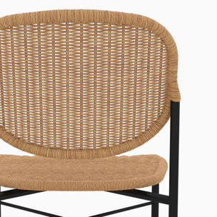 Lot de 2 chaises en résine tressée naturelle et pieds en métal - Messa