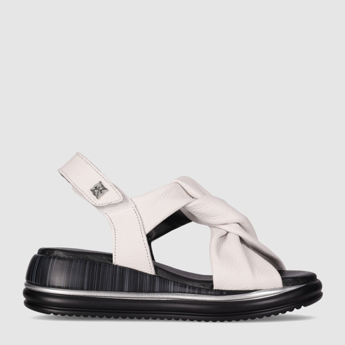Sandalias de Piel - Blanco - Tacón: 4 cm