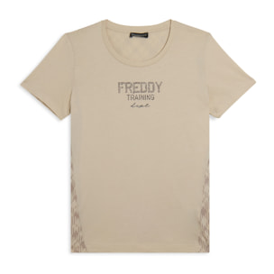 T-shirt raglan con inserto geometrico