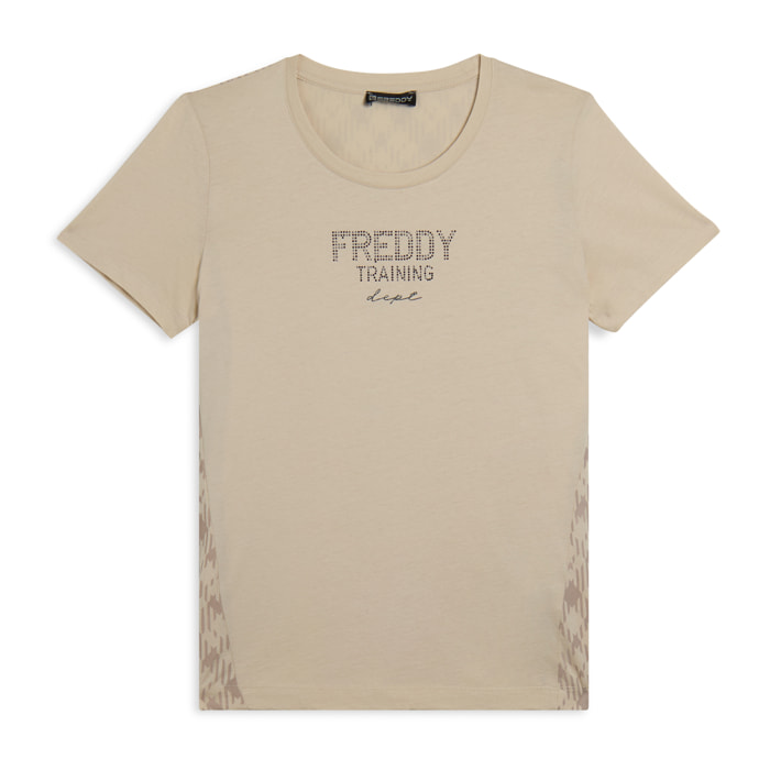 T-shirt raglan con inserto geometrico