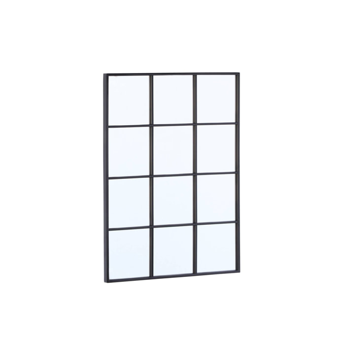 Miroir rectangulaire industriel acier noir - 60 x 80 x 2.5 cm - Terry