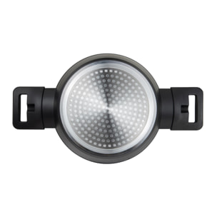 cacerola baja ø20cm 2,2l con tapa en aluminio forjado color negro