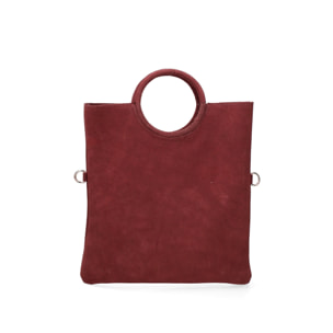 Borsa a mano da donna Made in Italy - Modello Zelia - Pelle scamosciata - 29.0 x 30.0 x 1.0 cm