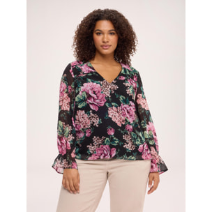 Fiorella Rubino - Blusa con stampa floreale - Nero