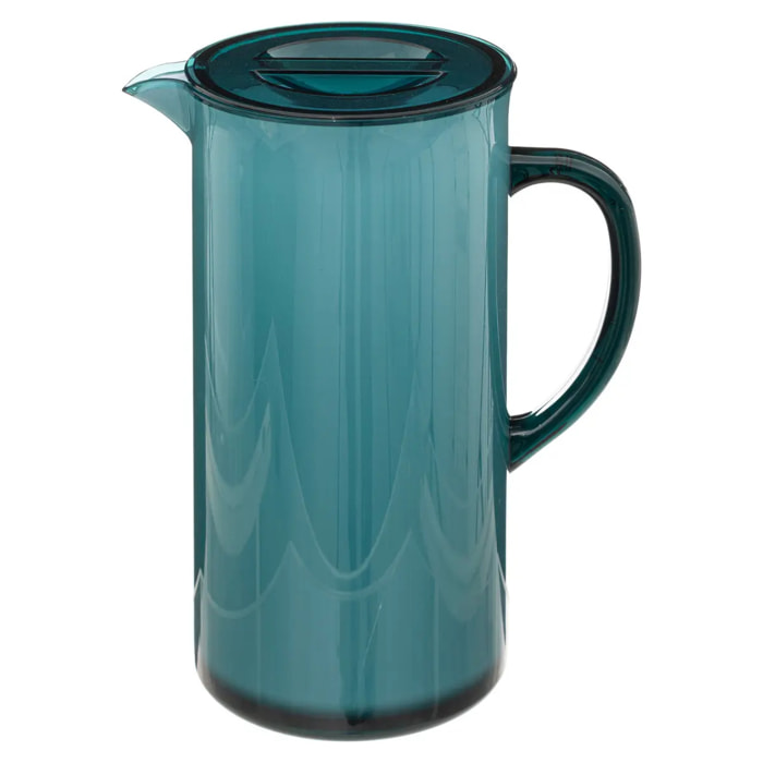 Pichet avec couvercle "Square" bleu pétrole