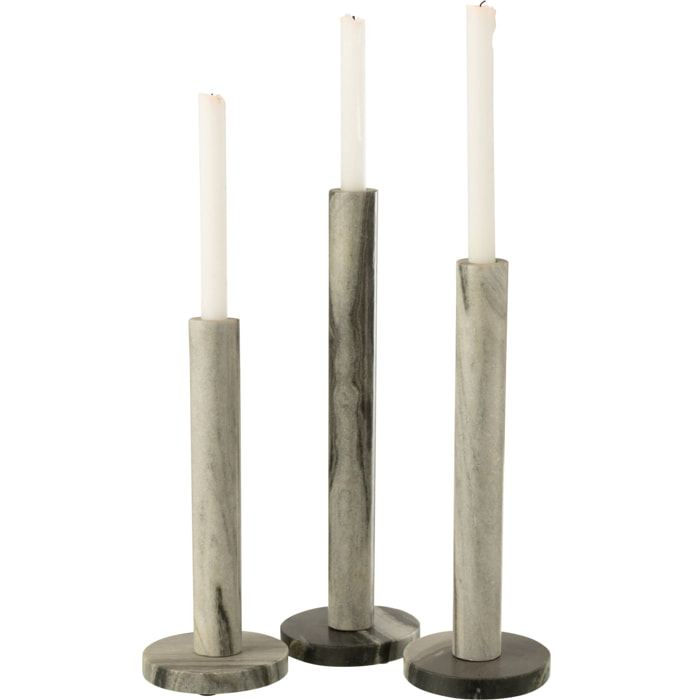 J-Line chandelier Marbre - pierre - noir/gris - set de 3