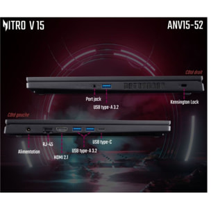 PC Gamer ACER Nitro V15 ANV15 15,6" FHD 165Hz Intel Core 7 250H Nvidia GeForce RTX 5060 32 Go RAM DDR4 SSD 512 Go