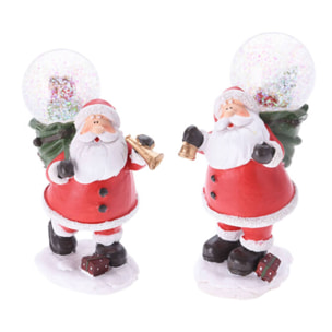 Figura de papá noel decorativa con bola de nieve 9,5x5,5x13cm - 2 diseños (surtido)