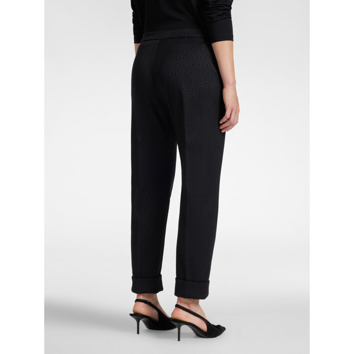 Elena Mirò - Pantaloni in tessuto jacquard - Nero