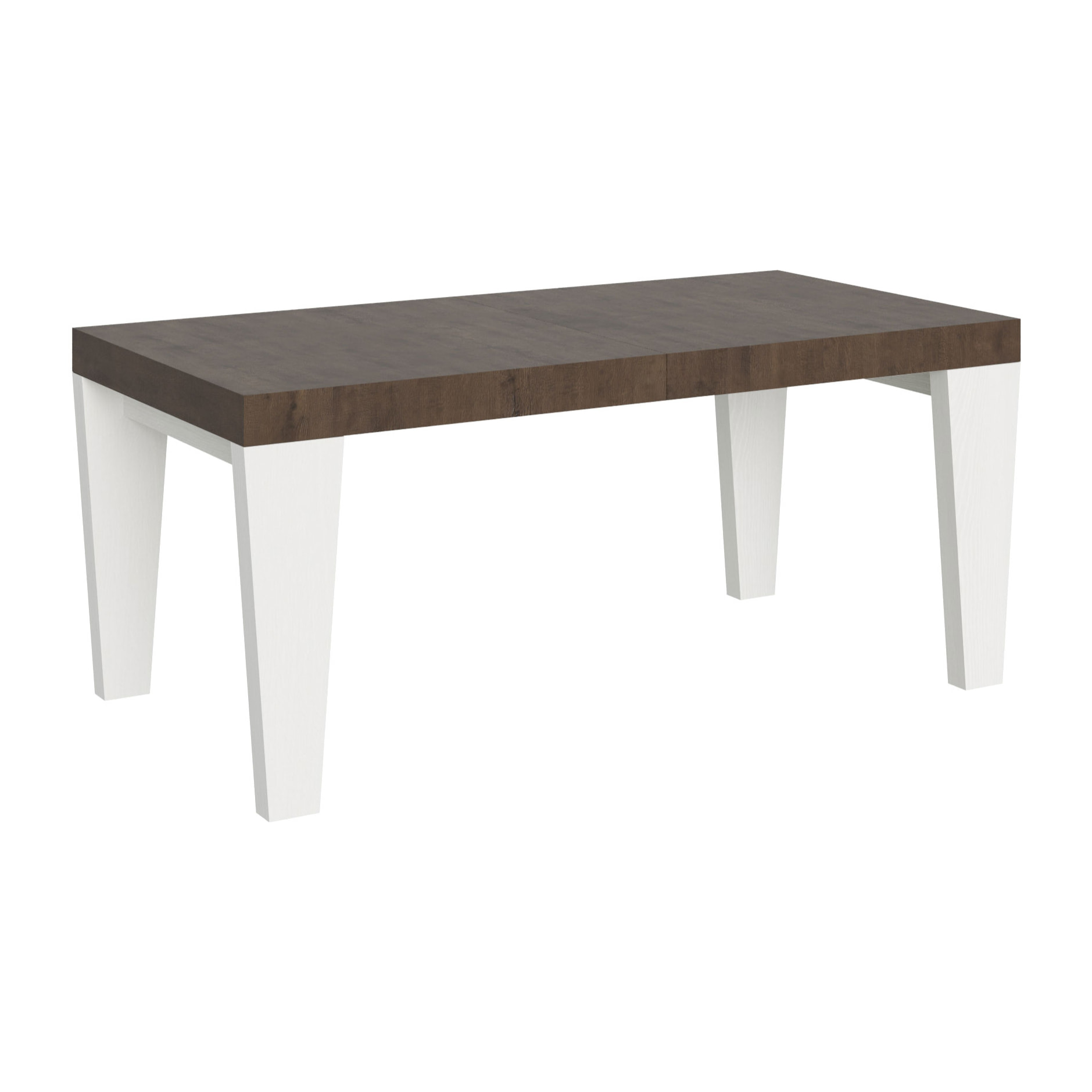 Mesa extensible 90x180/284 cm Spimbo Mix tapa Nogal patas Fresno Blanco