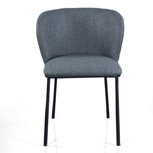 Lot de 4 chaises de salle à manger Tomasucci NENE', en tissu, gris, 60 × 56 × 76 cm