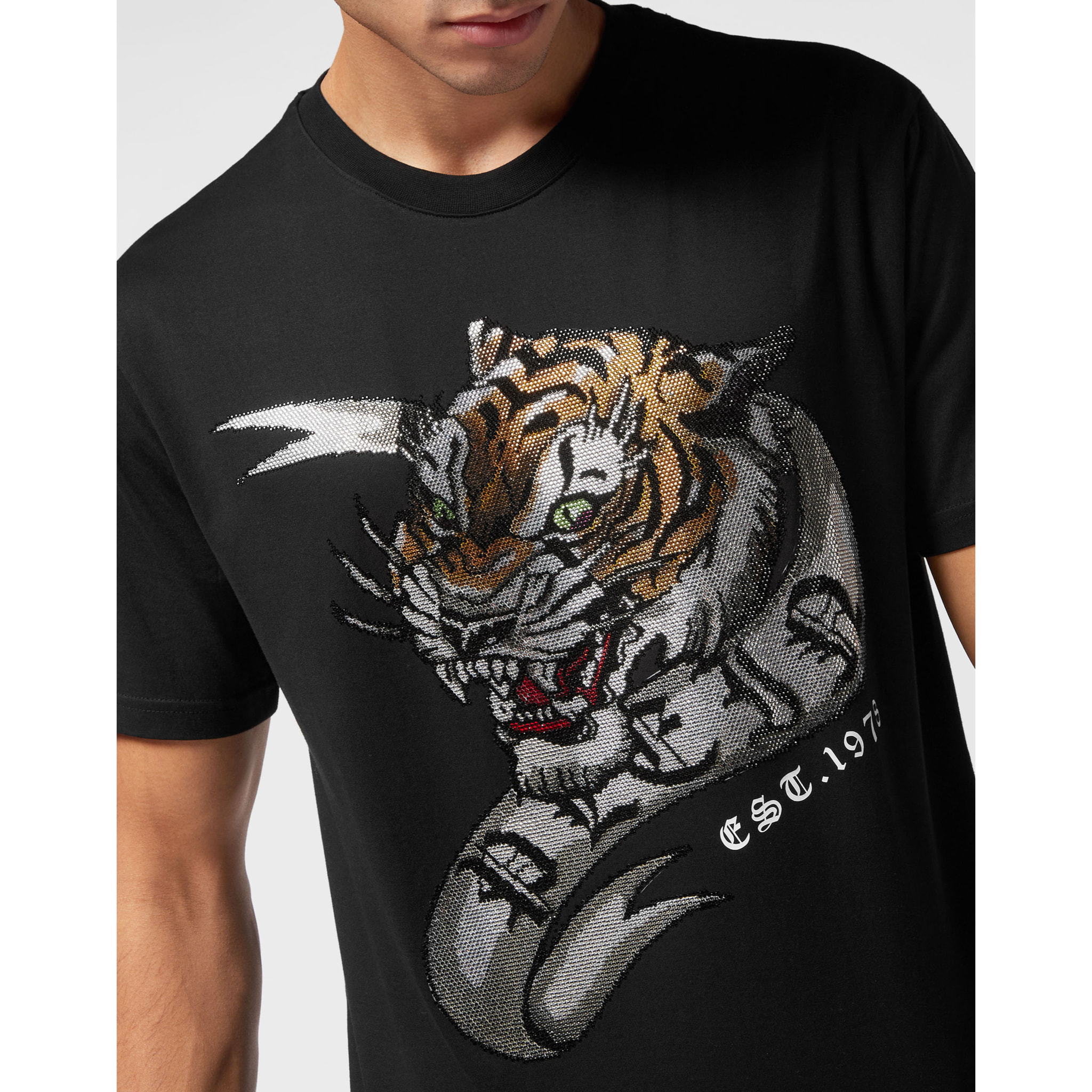 PHILIPP PLEIN Camiseta de cuello redondo y manga corta TATTOO
