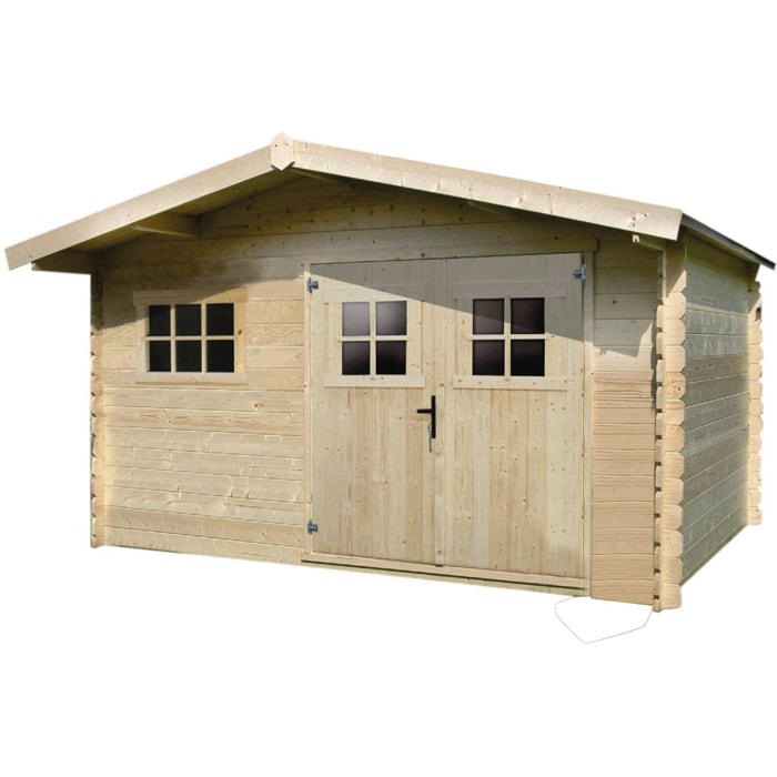 Abri jardin bois - 19,72 m² - 4.64 x 4.25 x 2,32 m - 28 mm