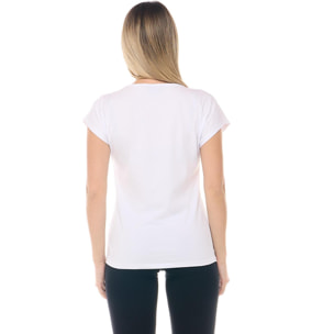 Camiseta de mujer Leone 1947 Apparel en algodón elástico con logotipo dorado.