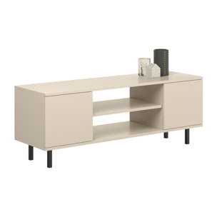 Mobile porta TV Focus in cashmere con gambe nere