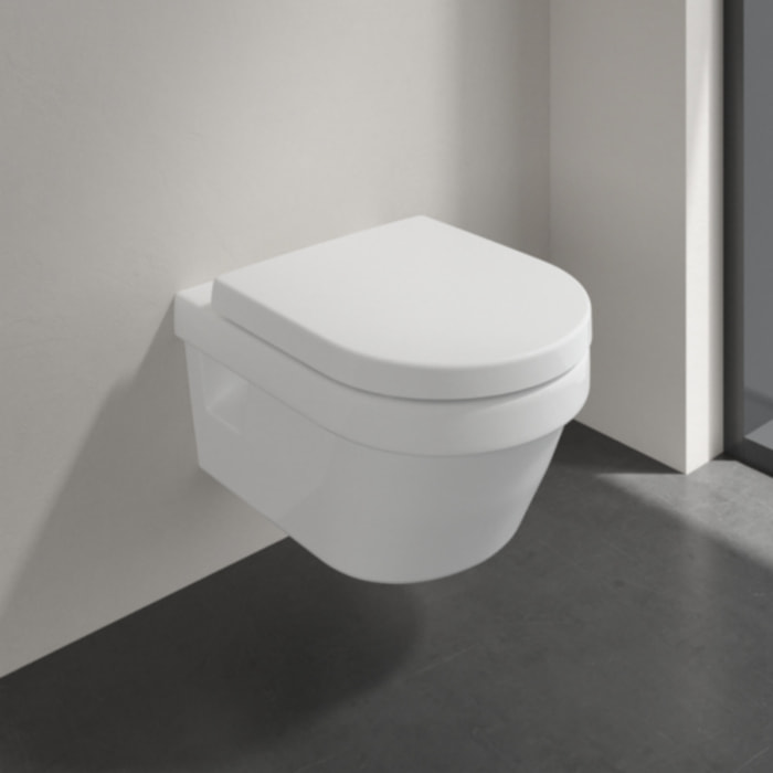 Pack WC suspendu sans bride Architectura directflush + abattant frein de chute + bâti-support autoportant + plaque blanche