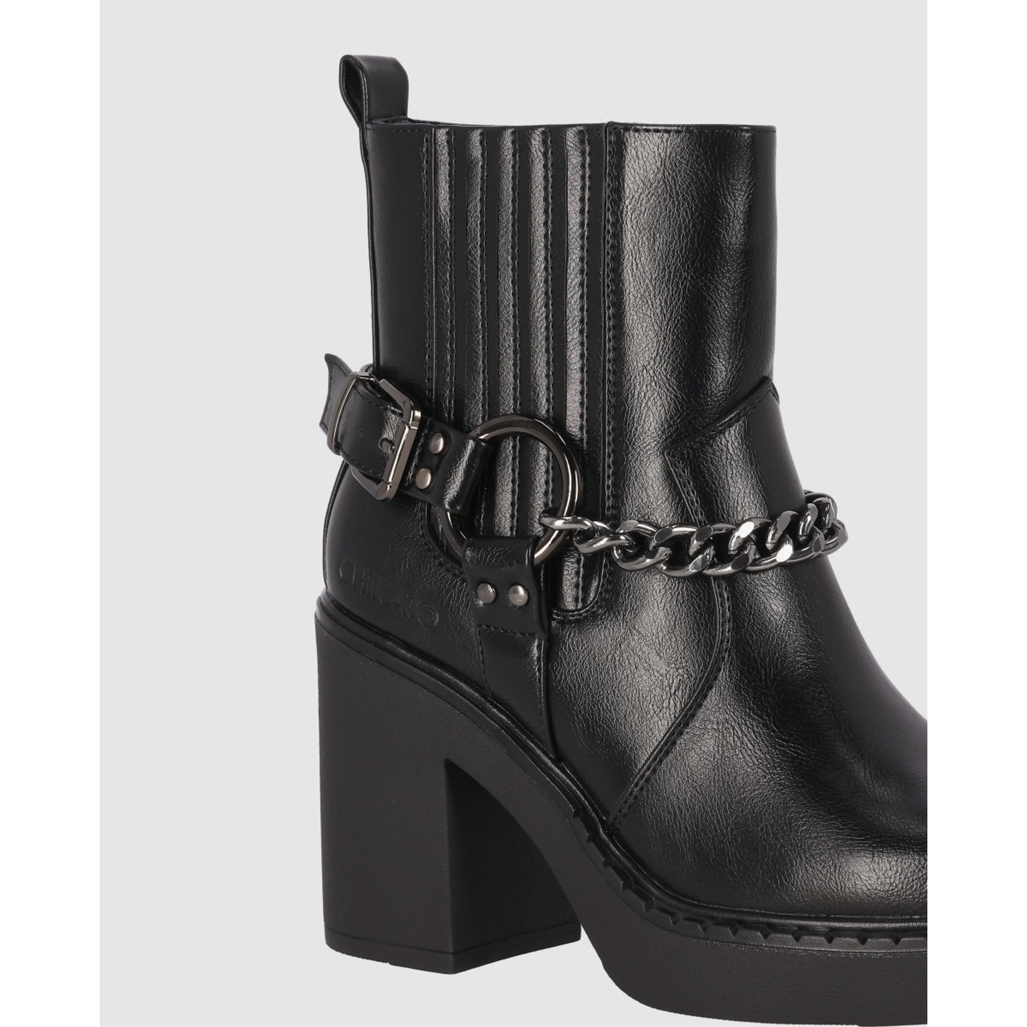 Botines - Negro - Tacón: 7 cm
