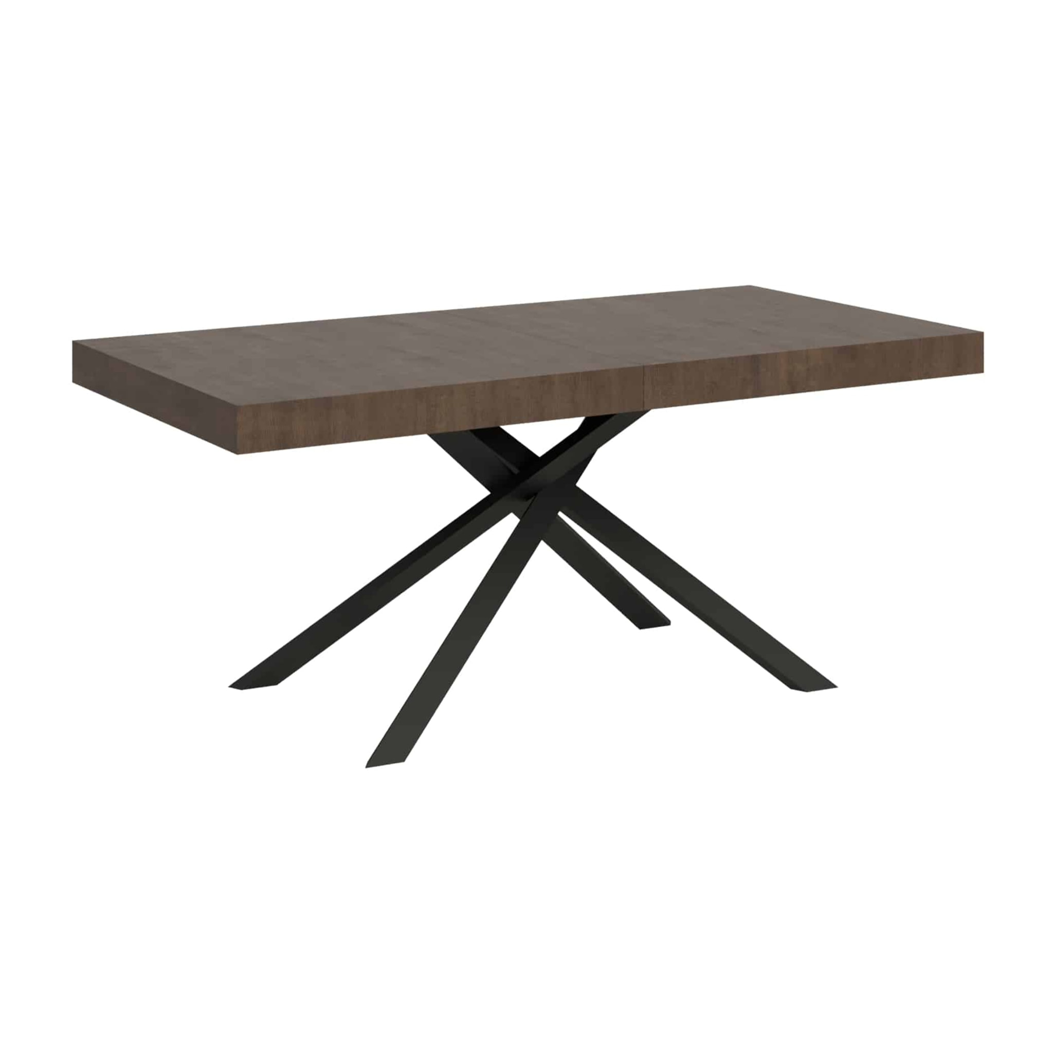 Mesa extensible 80x160/244 cm Karida nogal patas antracita